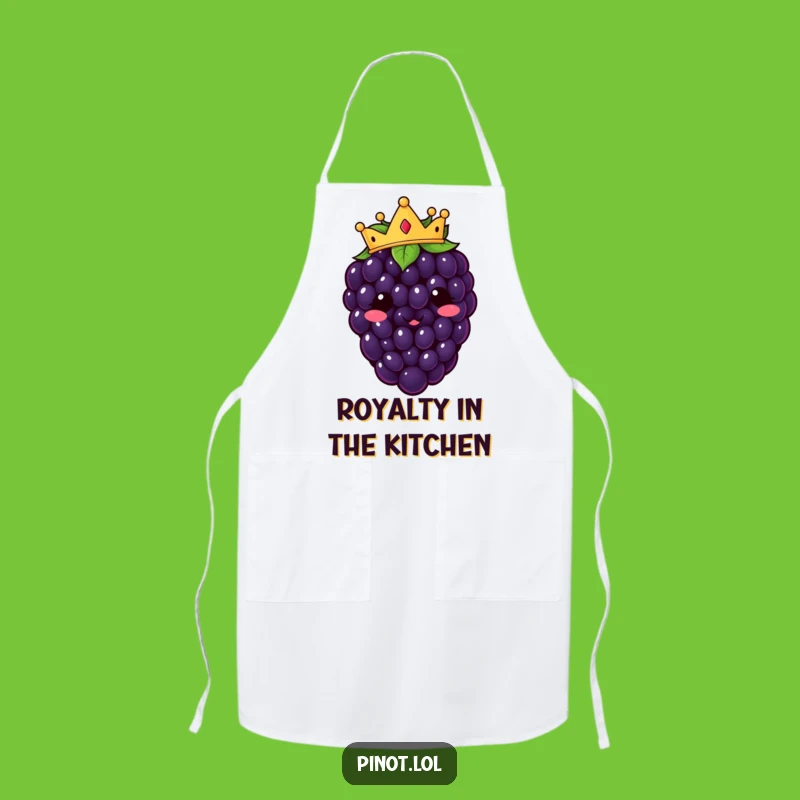 Funny Kawaii Blackberry Crown Apron - Cook Like Royalty & Funny Gift