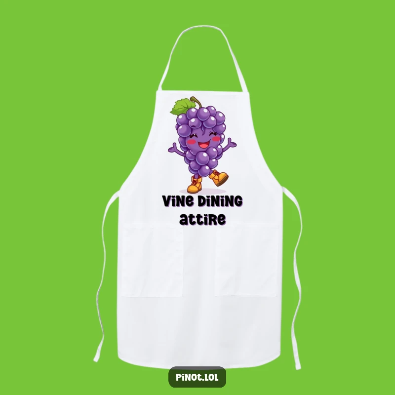 Funny Grapes Hop Apron: Cook Up Laughs with a Cheerful Kitchen Character!
