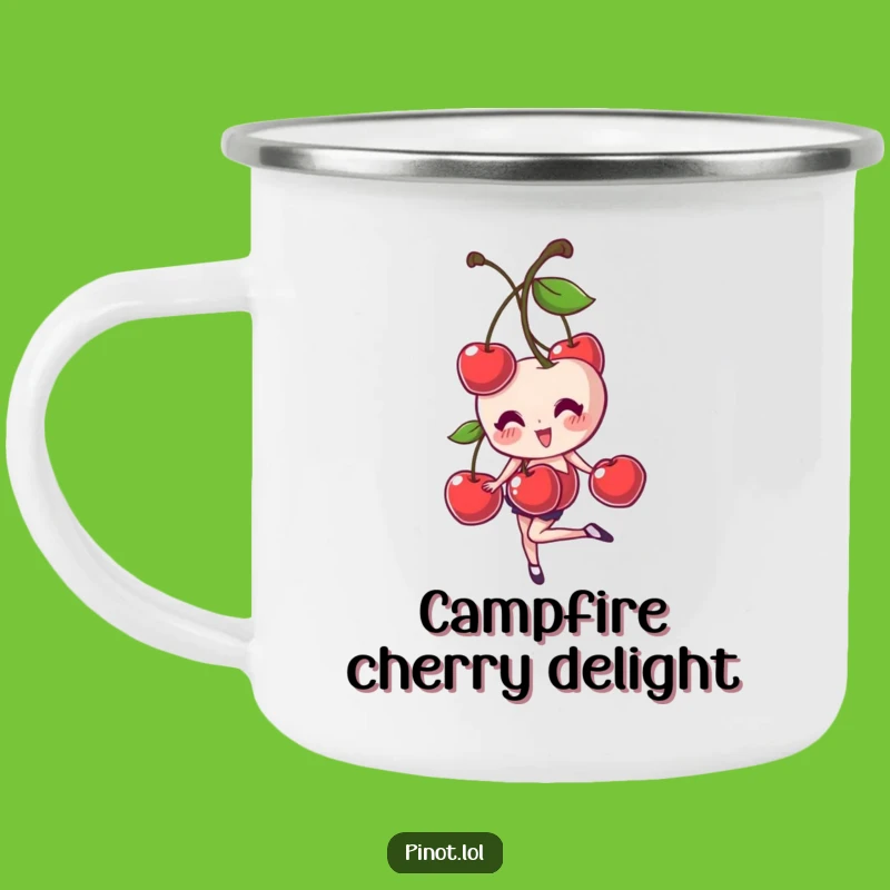 Funny Cherries Balance Camping Mug: Adventure Companion, Balanced Berry!