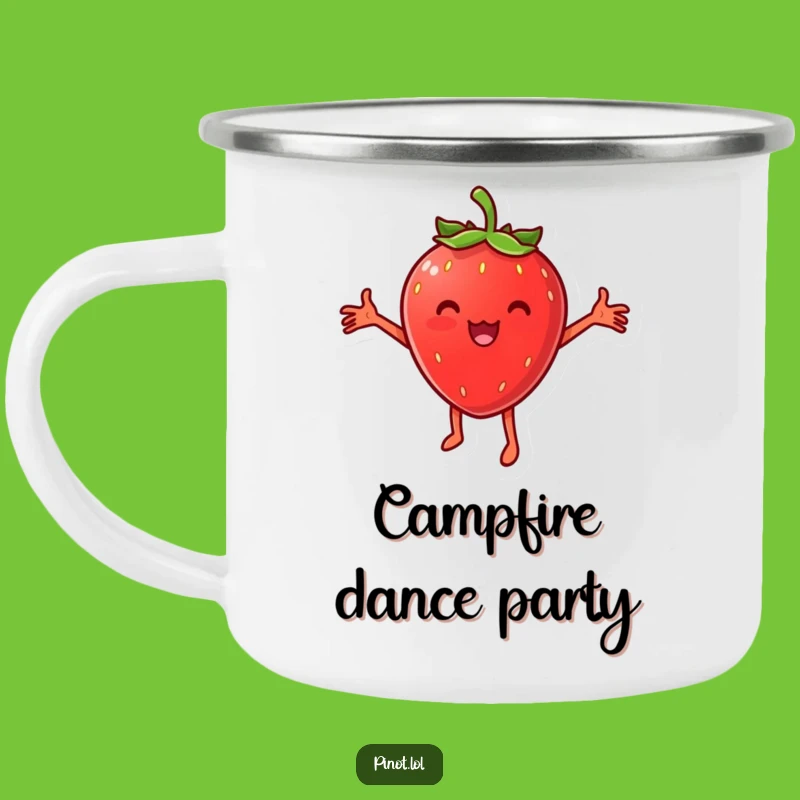 Funny Strawberry Dance Camping Mug: Adventure Fuelled by Joy!