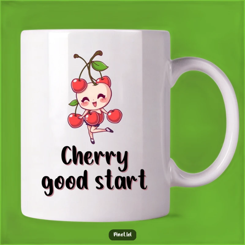 Funny Giggling Cherries Mug: Playful Fruit Character, Perfect Gift!