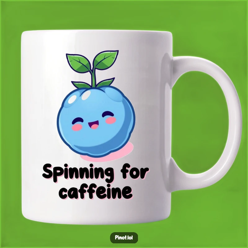 Funny Kawaii Blueberry Spin Mug - Dizzyingly Cute & Funny Gift Idea