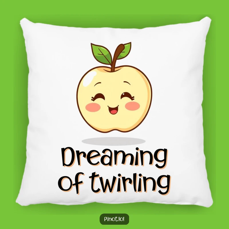 Funny Blushing Apple Pillow - Cozy Cushion with a Cheerful Spinning Design