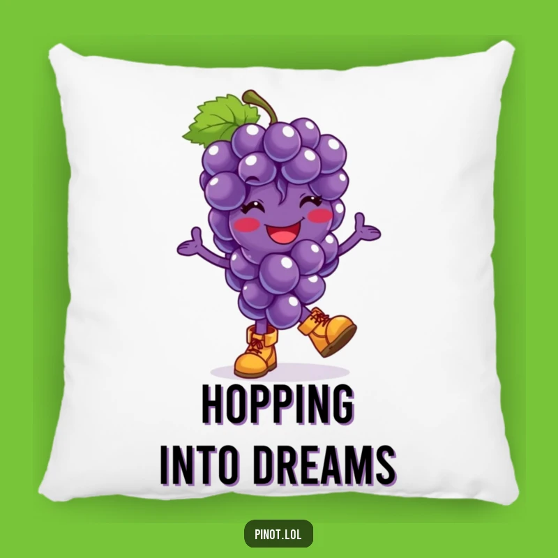 Funny Grapes Hop Pillow: Snuggle Up with a Cheerful Character!