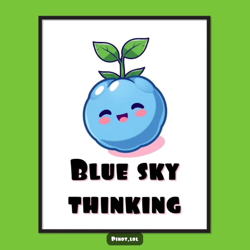 Funny Kawaii Blueberry Spin Digital Art - Instant Whimsy & Funny Gift