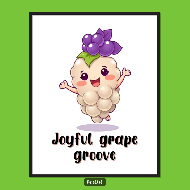 Funny Grape Digital Art: Cheerful Dance, Joyful Spirit, Instant Funny Gift Download