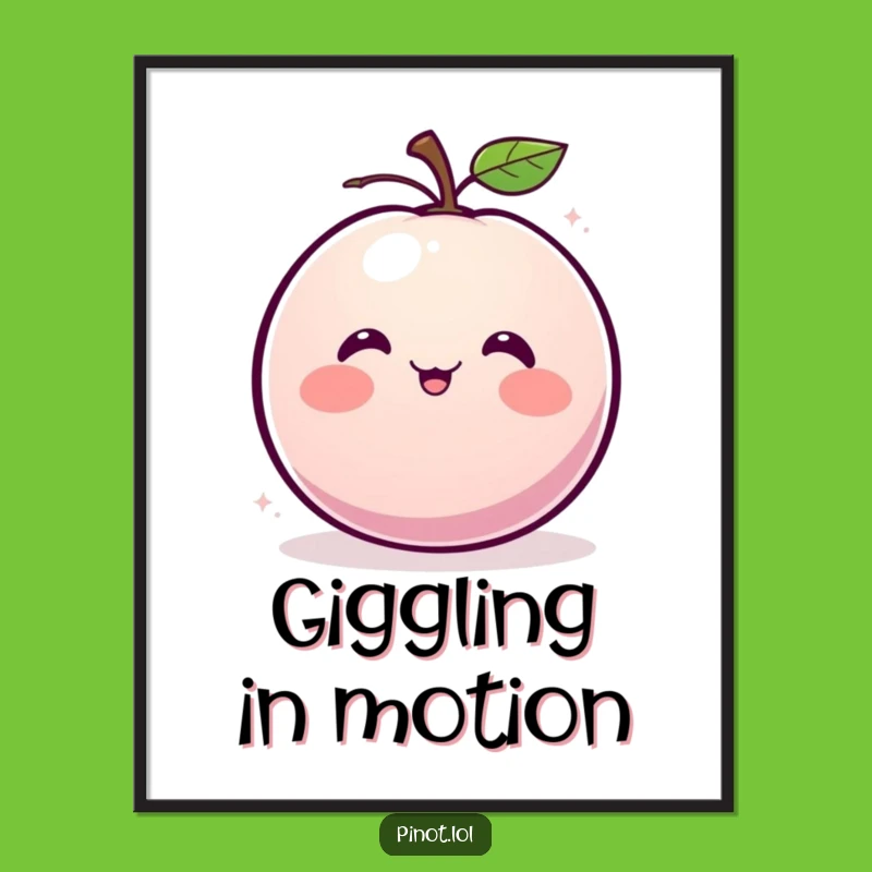 Funny Plum Digital Art: Blushing Giggle, Joyful Spin, Instant Funny Gift Download