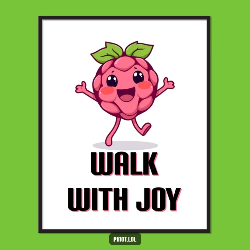 Funny Raspberry Silly Walk Digital Art: Instant Cheer with Quirky Fruit!