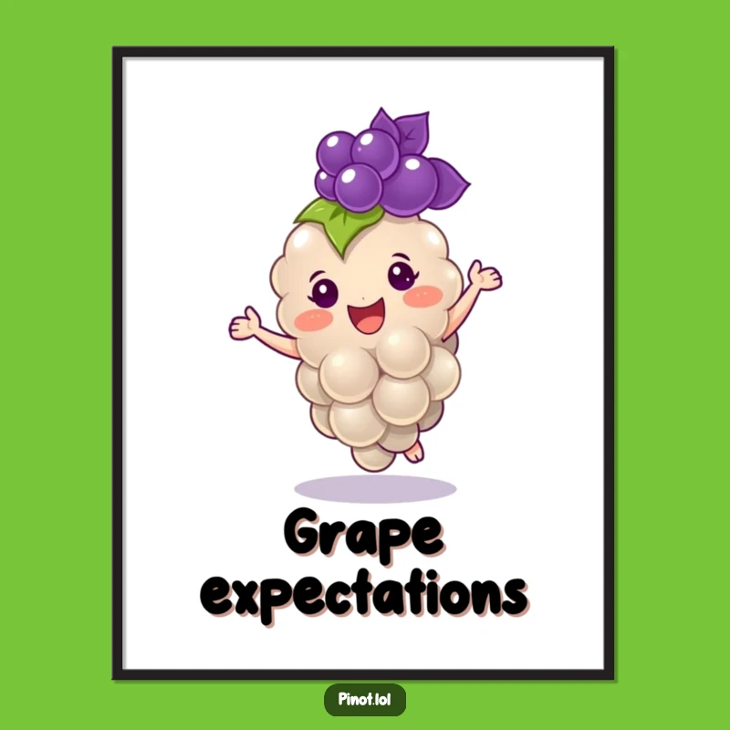 Funny Grape Dance Poster: Cheerful Art, Joyful Decor, Unique Funny Gift