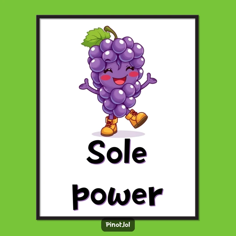 Funny Grapes Hop Poster: Vibrant Wall Art of a Joyful Fruit Character!