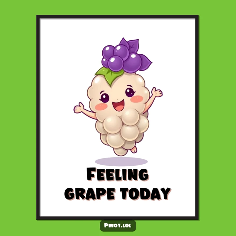 Free Printable Grape Wall Art: Funny Dancing Grape Downloadable Art for Joyful Decor