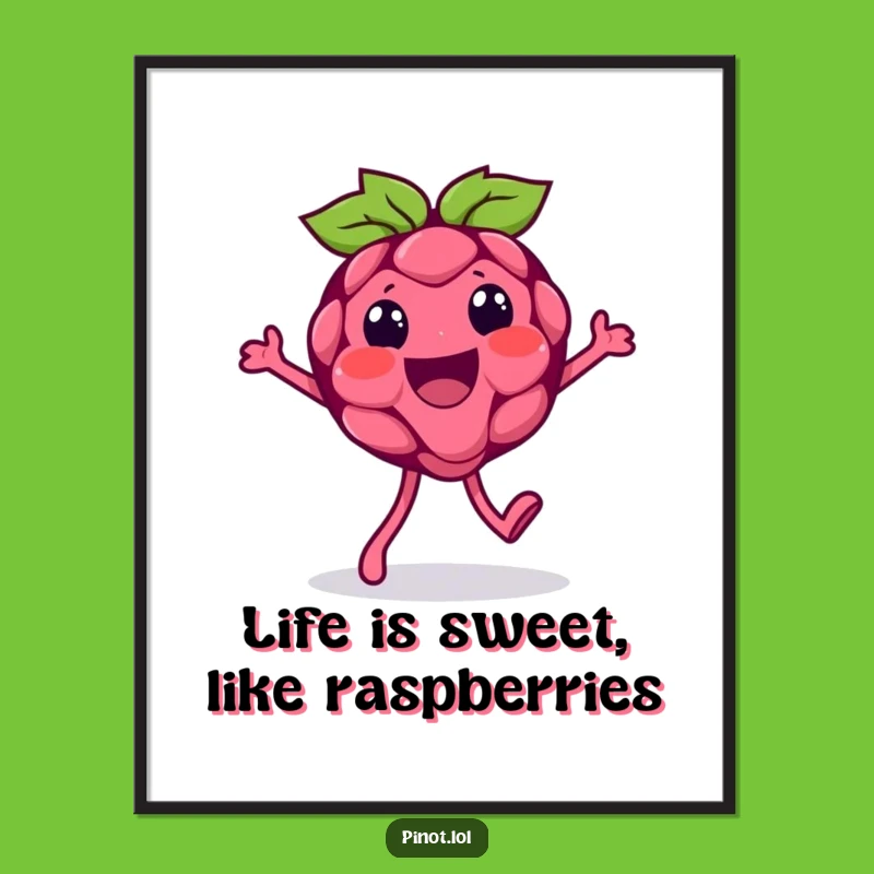 Free Printable Wall Art: Silly Raspberry Walk, Humorous Downloadable Decor