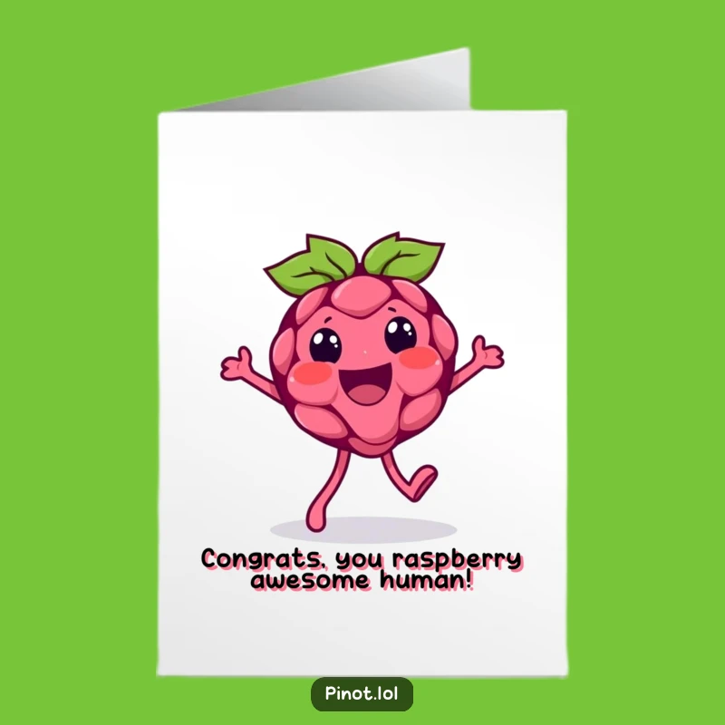 Free Printable Congrats Card: Raspberry Walk, Beaming Fun, Downloadable Celebration