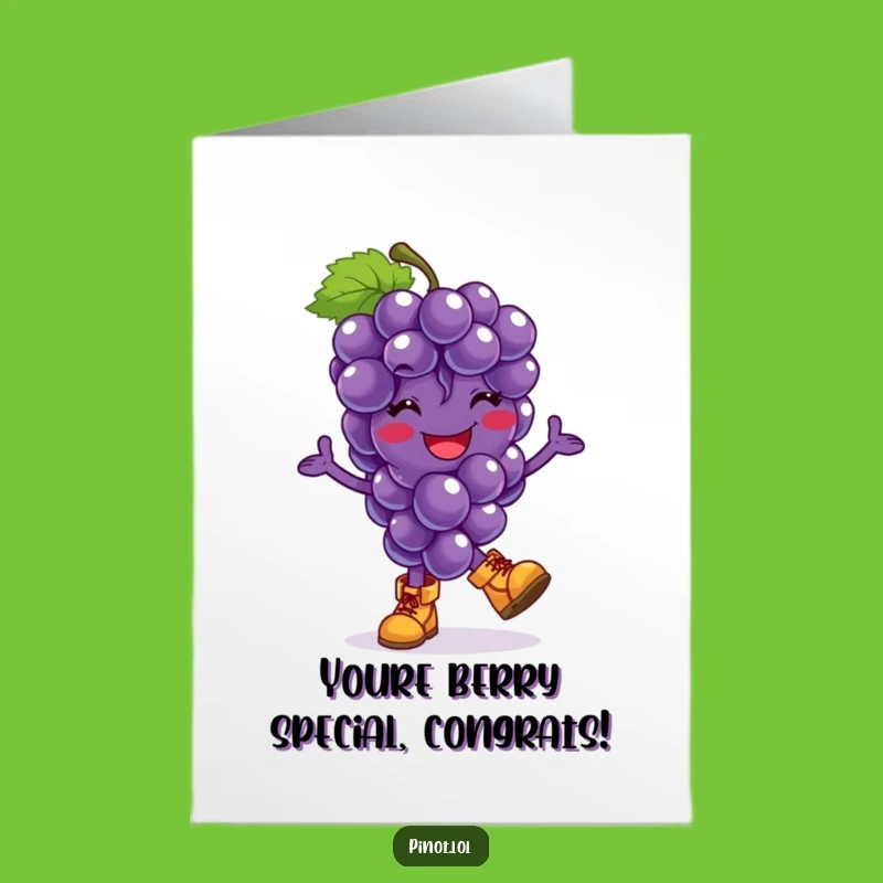 Free Printable Congrats Card: Happy Grape Hop, Tiny Boots, Downloadable Celebration