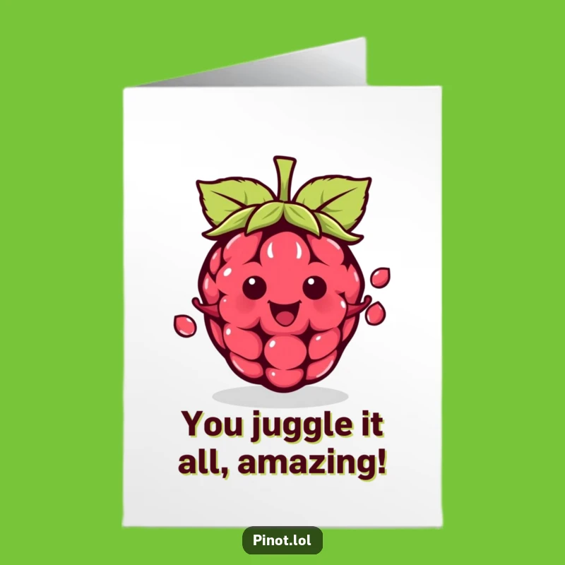 Free Printable Juggling Berry Congrats Card: Downloadable & Funny Celebration Gift