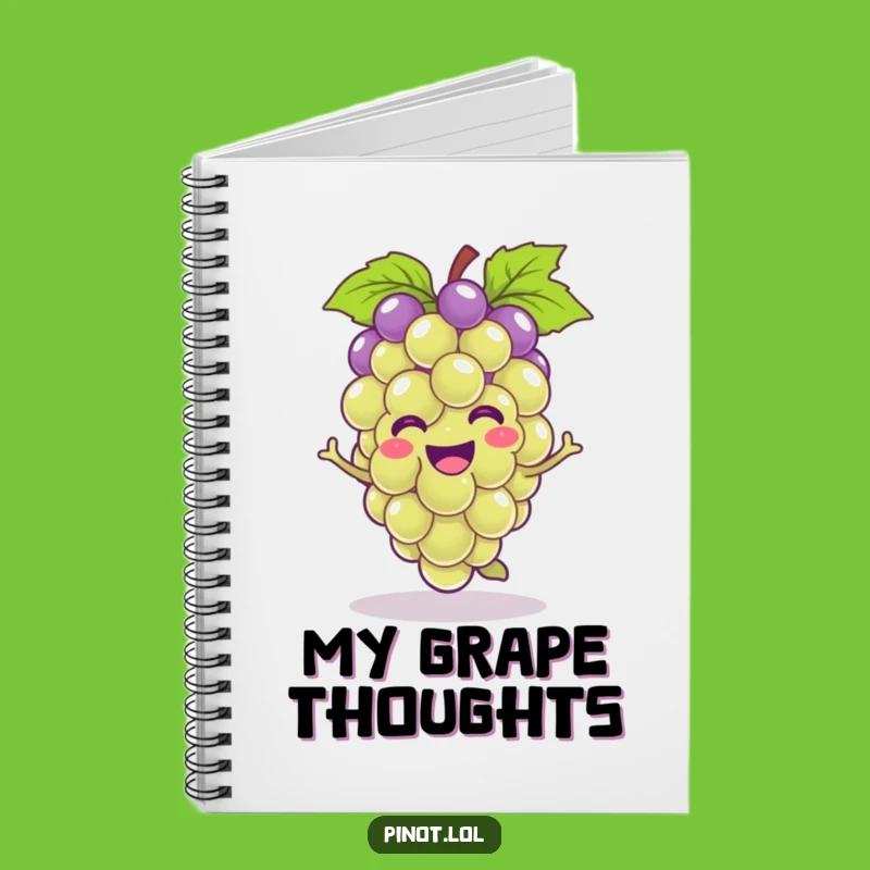 Funny Kawaii Grape Hop Notebook - Jot Down Ideas with Funny Charm