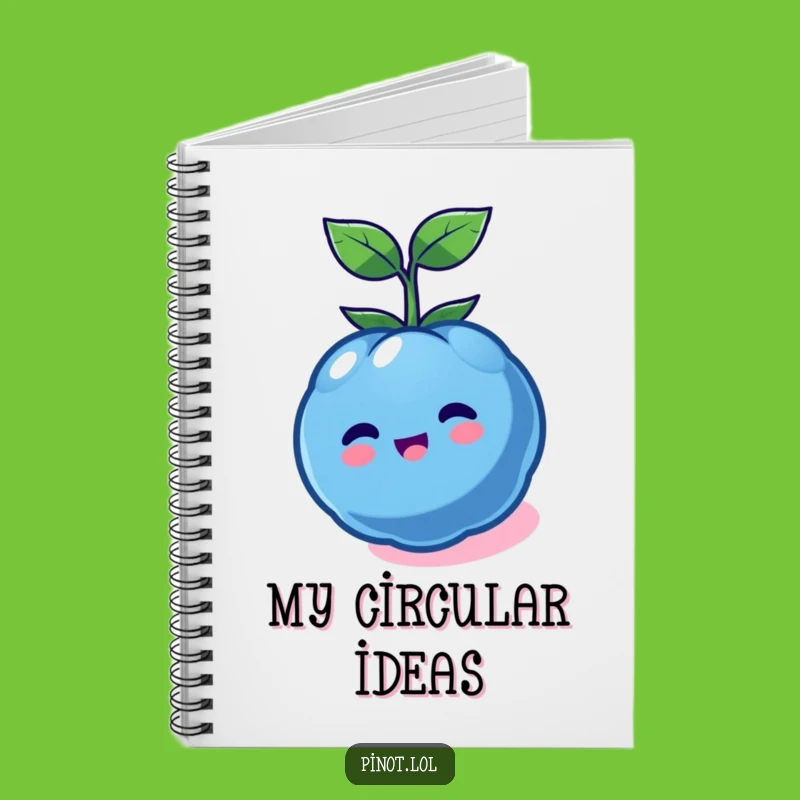 Funny Kawaii Blueberry Spin Notebook - Jot Down Ideas in Motion & Funny Gift