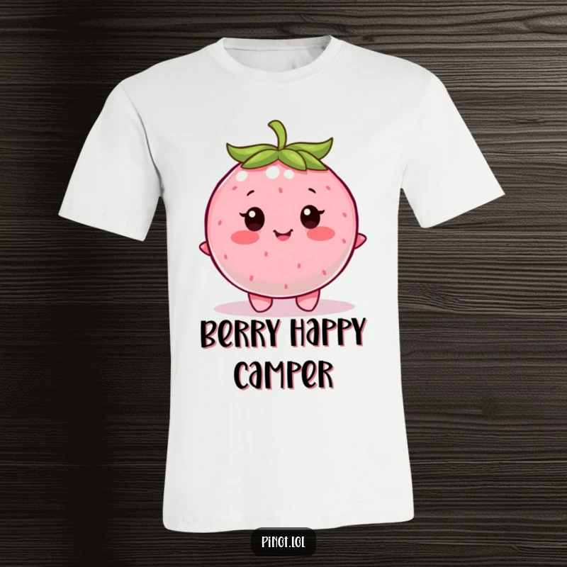 Funny T-Shirt: A contented, round berry character with little eyes happily wiggling.