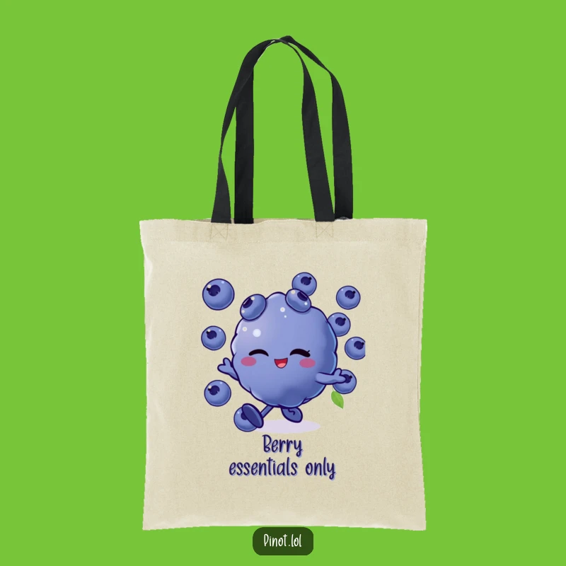 Funny Blueberries Skip Tote Bag: Carry Your Goods with a Smiling Berry!