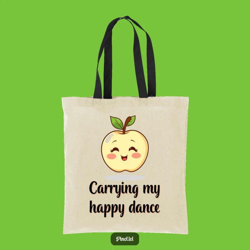 Funny Blushing Apple Tote Bag - Carry Your Essentials with Excitement