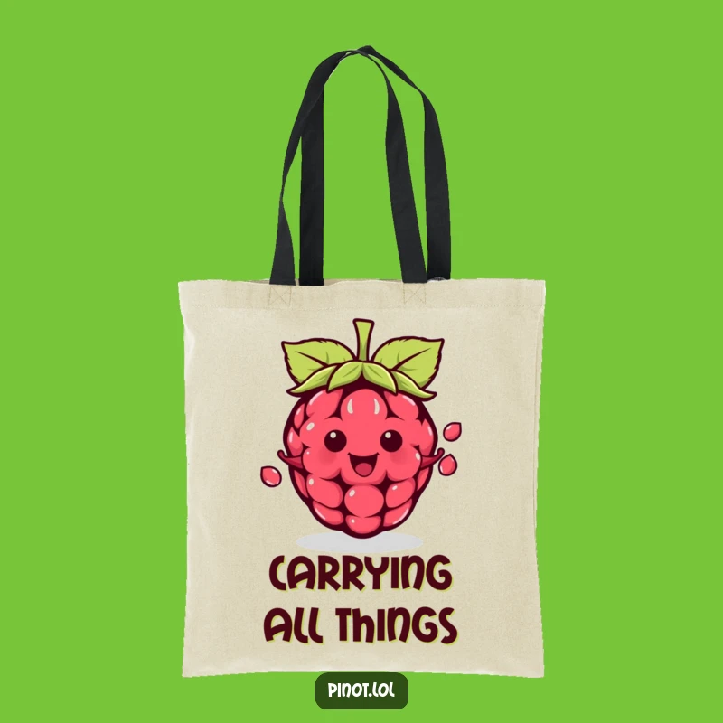 Funny Kawaii Raspberry Juggling Tote Bag - Carry Your Essentials & Funny Gift